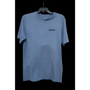 Patagonia P-6 Logo Organic Cotton T-Shirt Blue Short Sleeve Graphic Tee XS